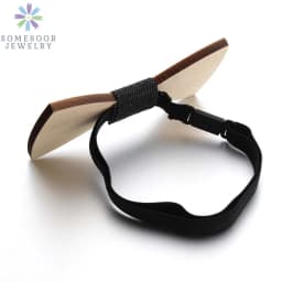 SOMESOOR Vintage Natural Wood Floral Bowtie Engraved Skeleton Camera Bowknots Weeding Suits Geometric Neck Ties For Men Gifts