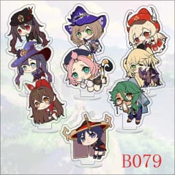 9Pcs/Set Acrylic Stand Model Wendi Tartaglia Hu Tao Yae Miko Raiden Shogun Figure Decoration Action Plate Toys