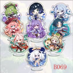 9Pcs/Set Acrylic Stand Model Wendi Tartaglia Hu Tao Yae Miko Raiden Shogun Figure Decoration Action Plate Toys