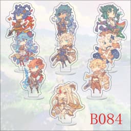 9Pcs/Set Acrylic Stand Model Wendi Tartaglia Hu Tao Yae Miko Raiden Shogun Figure Decoration Action Plate Toys