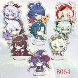 9Pcs/Set Acrylic Stand Model Wendi Tartaglia Hu Tao Yae Miko Raiden Shogun Figure Decoration Action Plate Toys