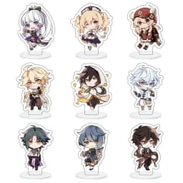 9Pcs/Set Acrylic Stand Model Wendi Tartaglia Hu Tao Yae Miko Raiden Shogun Figure Decoration Action Plate Toys