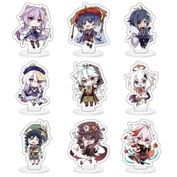 9Pcs/Set Acrylic Stand Model Wendi Tartaglia Hu Tao Yae Miko Raiden Shogun Figure Decoration Action Plate Toys