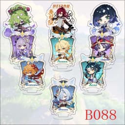 9Pcs/Set Acrylic Stand Model Wendi Tartaglia Hu Tao Yae Miko Raiden Shogun Figure Decoration Action Plate Toys