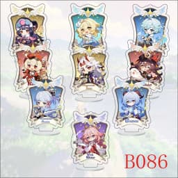 9Pcs/Set Acrylic Stand Model Wendi Tartaglia Hu Tao Yae Miko Raiden Shogun Figure Decoration Action Plate Toys