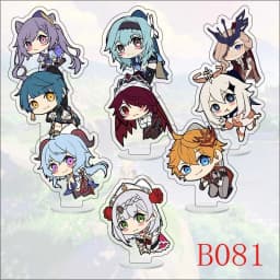9Pcs/Set Acrylic Stand Model Wendi Tartaglia Hu Tao Yae Miko Raiden Shogun Figure Decoration Action Plate Toys