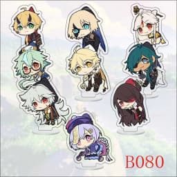 9Pcs/Set Acrylic Stand Model Wendi Tartaglia Hu Tao Yae Miko Raiden Shogun Figure Decoration Action Plate Toys