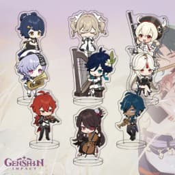 9Pcs/Set Acrylic Stand Model Wendi Tartaglia Hu Tao Yae Miko Raiden Shogun Figure Decoration Action Plate Toys
