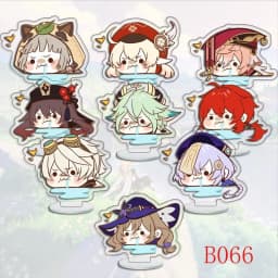 9Pcs/Set Acrylic Stand Model Wendi Tartaglia Hu Tao Yae Miko Raiden Shogun Figure Decoration Action Plate Toys