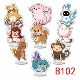 9Pcs/Set Acrylic Stand Model Wendi Tartaglia Hu Tao Yae Miko Raiden Shogun Figure Decoration Action Plate Toys