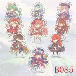 9Pcs/Set Acrylic Stand Model Wendi Tartaglia Hu Tao Yae Miko Raiden Shogun Figure Decoration Action Plate Toys
