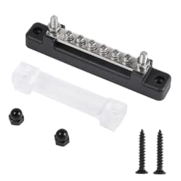 6 Terminal BusBar With Transparent Cover 130A AC/ 150A DC Power Distribution For Car Boat Marine Caravan RV XF-BB001C-6P