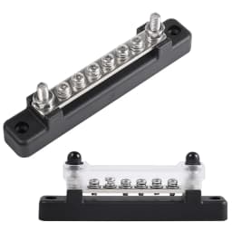 6 Terminal BusBar With Transparent Cover 130A AC/ 150A DC Power Distribution For Car Boat Marine Caravan RV XF-BB001C-6P