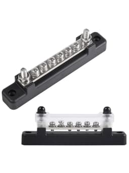 6 Terminal BusBar With Transparent Cover 130A AC/ 150A DC Power Distribution For Car Boat Marine Caravan RV XF-BB001C-6P