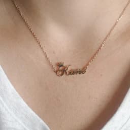 Custom Crown Name Necklace Minimalistic Pendant Wedding Gift Personalized Necklace * Gift for Her