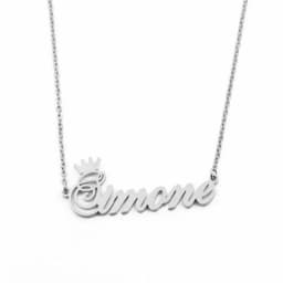 Custom Crown Name Necklace Minimalistic Pendant Wedding Gift Personalized Necklace * Gift for Her