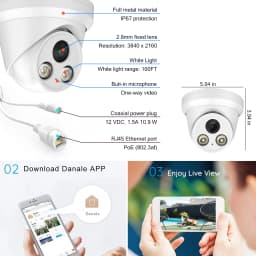 Hikvision Compatible ColorVu 5MP Dome POE IP Camera 8MP Home Security CCTV Camera 1080P 30m H.265 P2P Plug&play IPC