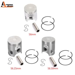 Areyourshop Piston Kit Bore STD / 0.25MM / 0.50MM Fit for Yamaha DT125 78-81 DT125MX 86-91 56mm / 56.25mm / 56.50mm Bore Size