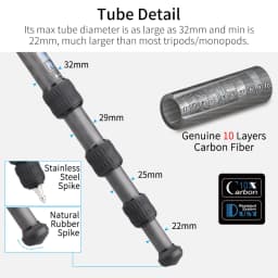 ST324CT/CF Professional 10 Layers Carbon Fiber Tripod for DSLR Camera Video Camcorder Birdwatching Heavy Duty Stand Bowl Adapter