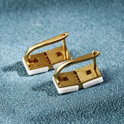 TUHE New Double Squar Ceramic Stud Earrings AAA Cubic Zirconia Ear For Women Fashion Jewelry Black White Trendy Ceramic Earring