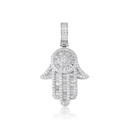 GUCY Fashion Hand Pendant Necklace with 4mm Tennis Chain Bling Cubic Zircon Men's Hip Hop Jewelry For Gift