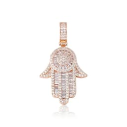 GUCY Fashion Hand Pendant Necklace with 4mm Tennis Chain Bling Cubic Zircon Men's Hip Hop Jewelry For Gift