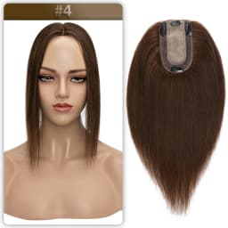 S-noilite Hair Toppers 7x13cm Women Topper Hair Clip Natural Hair Wig 100% Human Hair For Women Silk Base Clip In Hair Extension