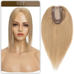 S-noilite Hair Toppers 7x13cm Women Topper Hair Clip Natural Hair Wig 100% Human Hair For Women Silk Base Clip In Hair Extension