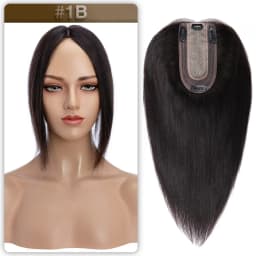 S-noilite Hair Toppers 7x13cm Women Topper Hair Clip Natural Hair Wig 100% Human Hair For Women Silk Base Clip In Hair Extension