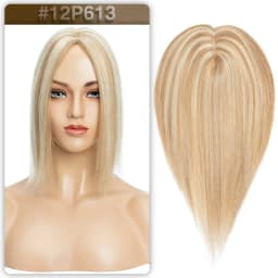 S-noilite Hair Toppers 7x13cm Women Topper Hair Clip Natural Hair Wig 100% Human Hair For Women Silk Base Clip In Hair Extension