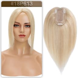 S-noilite Hair Toppers 7x13cm Women Topper Hair Clip Natural Hair Wig 100% Human Hair For Women Silk Base Clip In Hair Extension