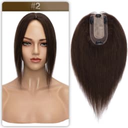 S-noilite Hair Toppers 7x13cm Women Topper Hair Clip Natural Hair Wig 100% Human Hair For Women Silk Base Clip In Hair Extension