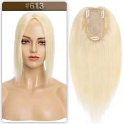 S-noilite Hair Toppers 7x13cm Women Topper Hair Clip Natural Hair Wig 100% Human Hair For Women Silk Base Clip In Hair Extension