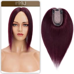 S-noilite Hair Toppers 7x13cm Women Topper Hair Clip Natural Hair Wig 100% Human Hair For Women Silk Base Clip In Hair Extension