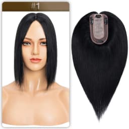 S-noilite Hair Toppers 7x13cm Women Topper Hair Clip Natural Hair Wig 100% Human Hair For Women Silk Base Clip In Hair Extension