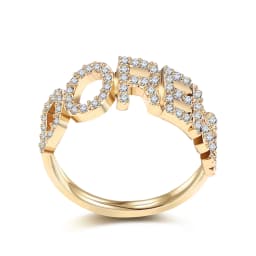 DOREMI Closed Ring Custom Name/Number Ring Iced Out Zircon Stone Letters Personalized Ring For Women Men Size 7-12 For Gifts