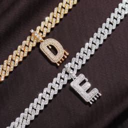 26 Baguette A-Z Initial Pendant Necklace Choker for Women Men Crystal Luxury Letter Cuban Link Chain Iced Out Necklace Jewelry