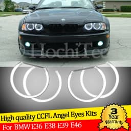 3 years warranty Hight quality 4x131mm CCFL Angel Eyes Kit Warm White Ring For BMW 3 5 7 Series E36 E38 E39 E46 Demon Eye