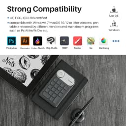 HUION Mini Wireless Keyboard Bluetooth 5.0 Connection Keydial for Graphic Tablets MacOS Windows PC Laptop