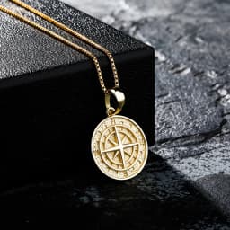 JINAO HIP HOP 925 Silver High Compass Quality Pendant&Necklace With 4mm Tennis Chain Men and Women Jewelry For Gift