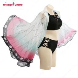 Women Bathing Suit Two Piece Bathing Suit Swimwear with Strapped Butterfly-Printed Kimono Haori Cover Up