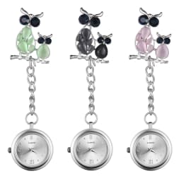 LANCARDO 2021 New Delicate Owl Brooch Nurse Watch Women Ladies Doctor Pocket Watches lovely Silver Color Medical Watches