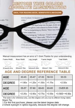 OCCI CHIAR Cat Eye Reading Glasses Women Lightweight Cute Readers Hyperopia Eyeglasses Frames Fashion Magnifying Eyewear 1 1.5 2