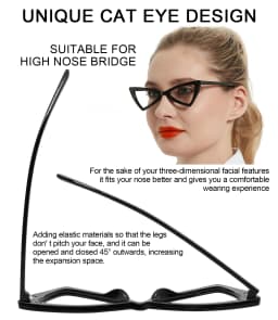 OCCI CHIAR Cat Eye Reading Glasses Women Lightweight Cute Readers Hyperopia Eyeglasses Frames Fashion Magnifying Eyewear 1 1.5 2