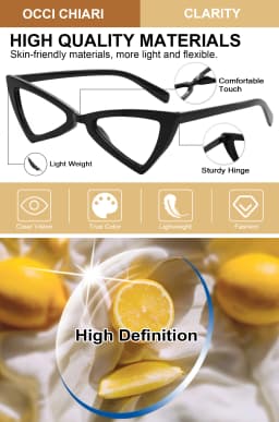 OCCI CHIAR Cat Eye Reading Glasses Women Lightweight Cute Readers Hyperopia Eyeglasses Frames Fashion Magnifying Eyewear 1 1.5 2