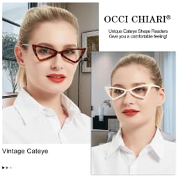 OCCI CHIAR Cat Eye Reading Glasses Women Lightweight Cute Readers Hyperopia Eyeglasses Frames Fashion Magnifying Eyewear 1 1.5 2