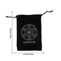 Flannel Tarot Card Bag Black Pentagram Mystical Magic Divination Rune Storage Bag Board Game Dice Toy Jewelry Drawstring Package