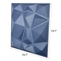 Navy Blue 50x50cm Home Decor 3D PVC Wall Panels Relief Art Living Room Kitchen Bedroom Diamond Design Pack of 12 Tiles