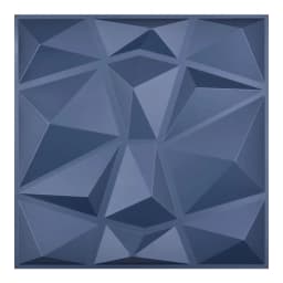 Navy Blue 50x50cm Home Decor 3D PVC Wall Panels Relief Art Living Room Kitchen Bedroom Diamond Design Pack of 12 Tiles