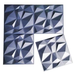 Navy Blue 50x50cm Home Decor 3D PVC Wall Panels Relief Art Living Room Kitchen Bedroom Diamond Design Pack of 12 Tiles